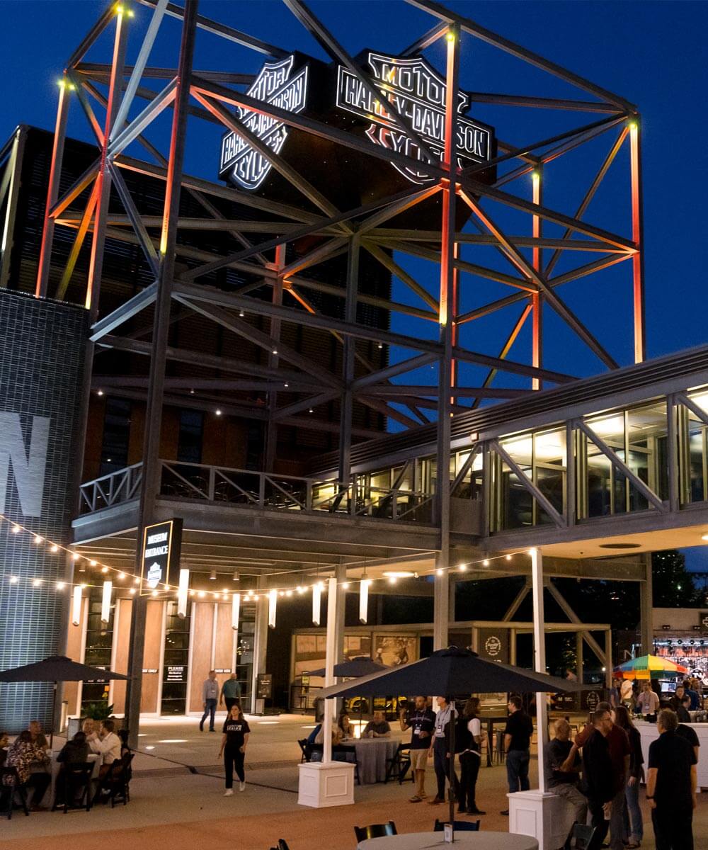 outdoor party at H-D Museum - mobile version